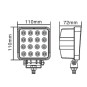 LAMPA ROBOCZA DIODOWA KWADRATOWA 16-LED x 3W 12V/24V ERA LAMPS TT.13208